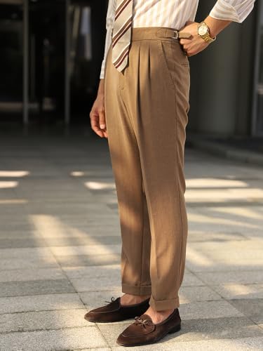 Vintage Men's Linen Casual Pants Relaxed Fit Spring Cotton Trousers with Adjustable Waistband3