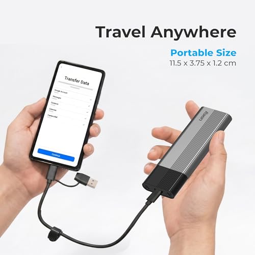 Image of Foxin N1 Express M2 /M.2 NVMe / SATA SSD Enclosure Case with USB 3.2, 10Gbps & PCIe NVMe Reader, Supports M /B&M Keys, 2230 /2242 /2260 /2280 SSDs, UASP Max 4TB Aluminium Case with Type-C & USB