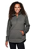 RBX Women's 1/4 Zip Neck Soft Quilted Sweatshirt With Pocket Qtr Zip Green Slate M