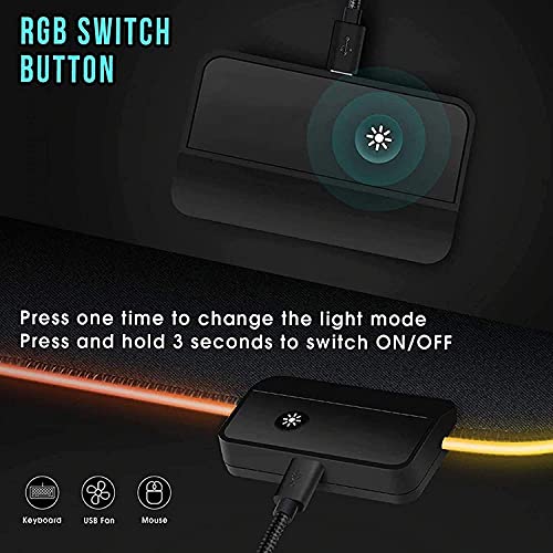 Image of CPEX RGB Gaming Mouse Pad Large Extended Soft LED Mouse Pad with 14 Lighting Modes Non-Slip Rubber Base Waterproof Desk Mat for Computer Laptop Keyboard 80 x 30cm Gamer Accessories