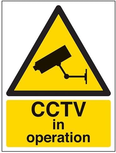 VSafety Warning Cctv In Operation Sign - Portrait - 150mm x 200mm - Self Adhesive Vinyl