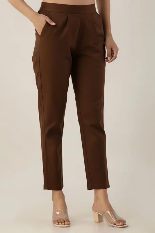 Image of Regular Fit Cotton Woman Trousers Pants Kurti Pant Casual Daily Formal Office Use