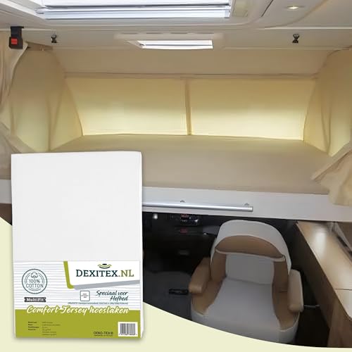 Dexitex - Drap Housse lit de Levage - pour Lit Tout Fait pour Camping Car - Caravane Matelas - Lit Escamotable Caravane - Lit Escamotable Camping Car - 100%...
