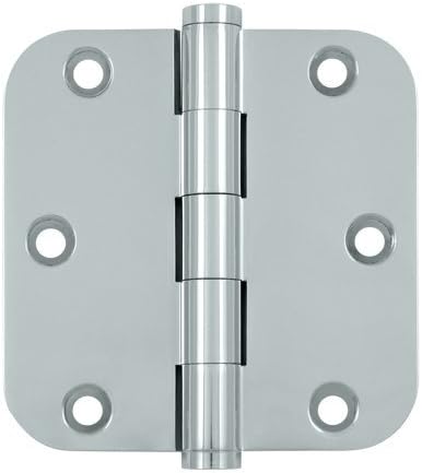 Deltana DSB35R5 3.5 x 3.5 Solid Brass 5/8 Radius Corner Plain Bearing Mortise Hinge - Pair