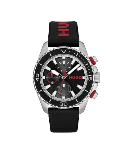Montre Homme Hugo Quartz Multifonction DIVE Bracelet Acier