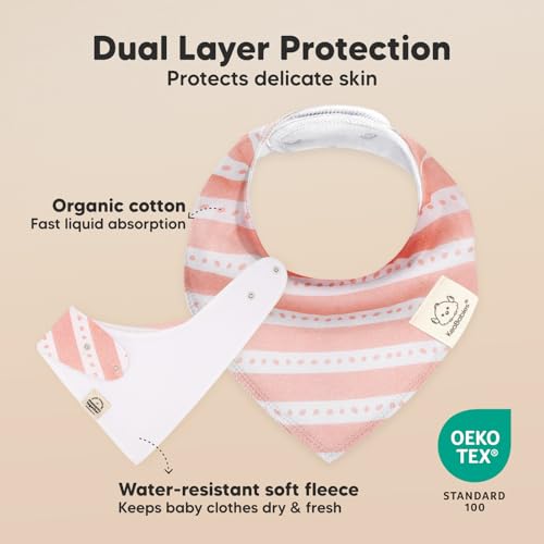Image of 8pk Organic Baby Bandana Bibs for Drooling and Teething (Sweet Charm)