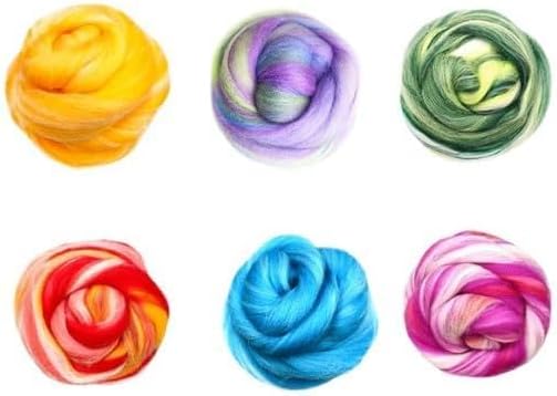 100 Colours Felt Wool Dry Felting, Felt Starter Set, Fairy Tale Wool, Felt Wool Wet Felting, 10 g Each, Natural Sheep's Wool for Felt Crafts, Knitting, Dry Felting, DIY Craft Decoration