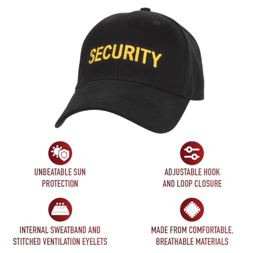 Rothco Security Low Profile Cap, Black/Gold - Thumbnail 6