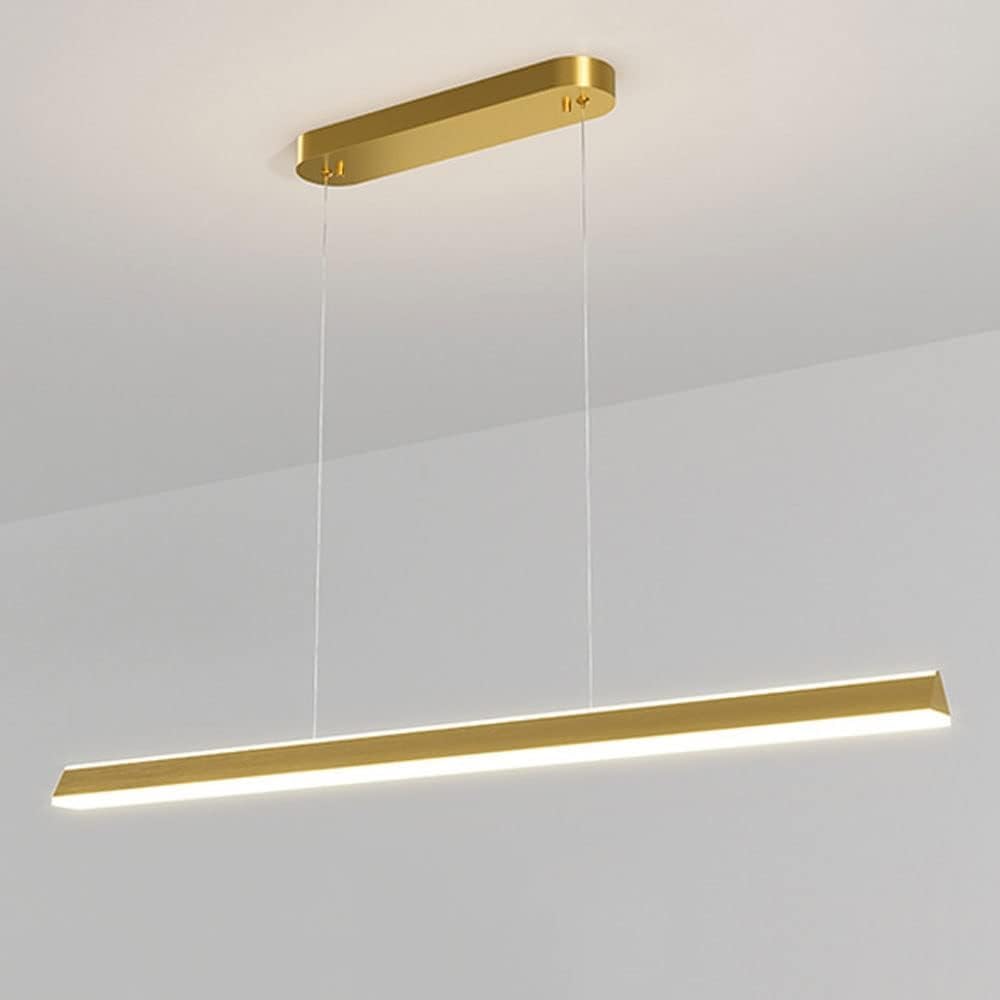 KXEcoLife Linear Pendant Lights Stepless Dimming Ceiling Hanging Mount Aluminum Long Strip Dining Table Chandelier ，Kitchen Light