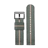 PJFSQAD Cinturino in nylon da uomo 24 mm adatto for Casio for PROTREK PRW-6600 PRG-600YB PRG-650 GA2000 Bracciale for cinturino in tela moda sportiva a sgancio rapido(Green rice-black)