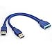 BSHTU Dual USB 3.0 Type A to 20 Pin Header Cable Super Speed 5Gbp/s Data Sygn Transmission Adapters Male Y Connectors Slot for Computer Motherboards