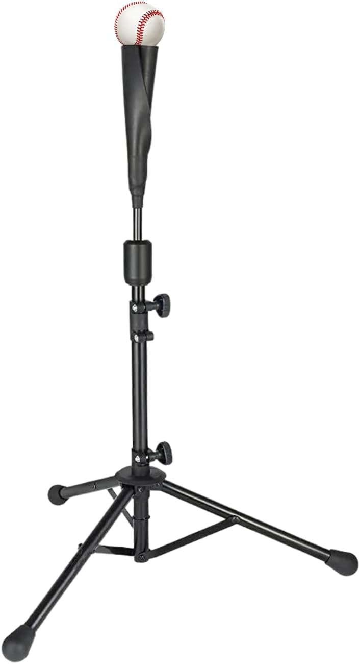 KRATO Portable Hitting Tee - Heavy Duty Baseball and Softball Travel Batting Tee - Easy Adjustable Height and Angle - Hitting Tee for Any Age Player Baseball, Softball or Tball