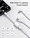 USB C to Lightning Headphone Audio Adapter, Type C Male to Female Lightning Earphone Converter with Charge/Data Transfer, Compatible with iPhone 17/16/15 Plus/Pro/Max, iPad Pro/Air, MacBook（2 Pack）