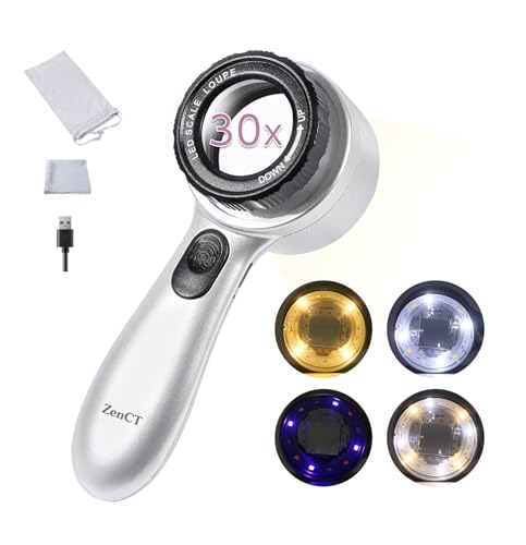 ZenCT 手持ちルーペ 倍率30倍 拡大鏡 直径3.3cmレンズ