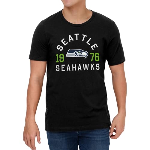 FOCO Seattle Seahawks NFL Mens Heritage Print T-Shirt - Black - XXL