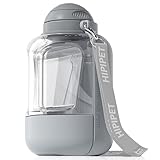 Halorin Hundetrinkflasche für Unterwegs 1000ml, 3-in-1 Trinkflasche & Napf für unterwegs mit 300ml Hundefutter Becher, 100% Auslaufsicher, Wassernapf mit Wasser Rücklaufventil für Hund und Katze