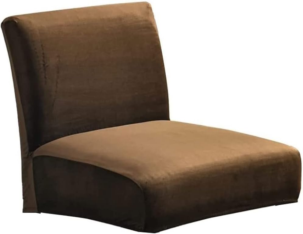 ( color brown light) similar to the photo) Armless Accent Chair Covers,Stretch Chair Slipcover, Chair Slipcovers,Blue,Velvet,Gray,Orange,Yellow,Teal,Floral ,for Living Room Protector Polyester Spandex Backrest Chair Cover Stools Covers #65