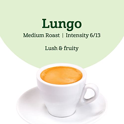 Image of Amazon Fresh Espresso Lungo Medium Roast Aluminum Capsules, Compatible with Nespresso Original Brewers, 50 Count (5 Packs of 10)