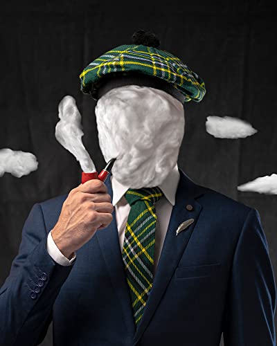 Image of Scottish Tam O' Shanter Hat Tartan Bonnet Pom Pom Wool Flat Cap One Size