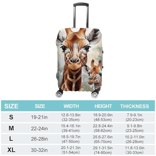 Watercolor Deer Giraffe Printed Luggage Cover Protector, Fits 18-32 Inch Luggage2