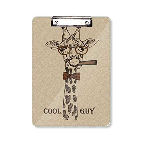 Porte-bloc girafe marron A4 idéal pour le bureau et les réunions