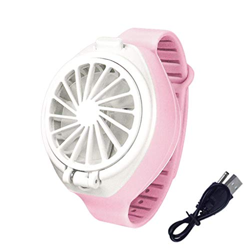 Ventilador de reloj recargable ZYFSHA para evitar sofocos manteniendo manos libres 5