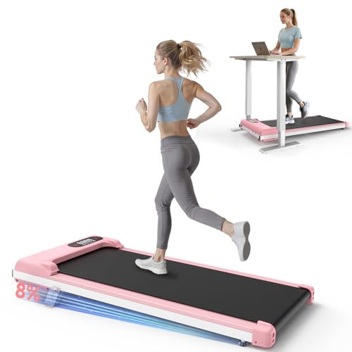 Treadmills for Home - 3 in 1 Under Desk Treadmill for Office 2.5HP <40dB Quiet Treadmill Walking Pad with 8% Incline 320lbs Weight Capacity LED Display & Remote Control Fit for Small Spaces