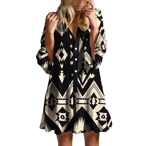 Robe décontractée à manches longues imprimée F602 pour femme