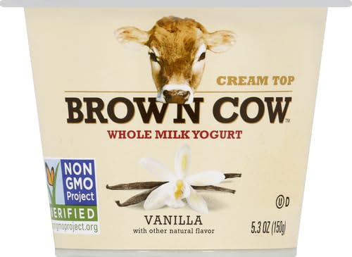 Miniatura 2 de Crema de vaca marrón superior vainilla leche entera yogurt 53 oz taza - cremoso delicioso yogur