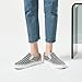 Women's Slip on Shoes Low Top Canvas Sneakers Loafers Non Slip Fashion Casual Low Cut Shoes(Gray Stripe.US9.5)…