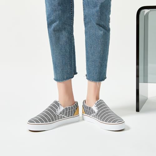 Image of Women's Canvas Slip On Sneakers Non Slip Loafers | low top non slip on walking breathable casual comfortable fashion tennis