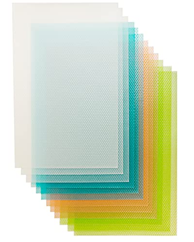 Refrigerator Liners, 12 Pcs Shelf Liners For Kitchen Cabinets, Washable Fridge Liner, Plastic Kitchen Drawer Liner #TOP17