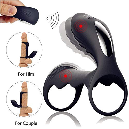 Juguetes de Anillo Masculino Relajación con Masajeador Remoto, Recargable por USB, Múltiple Modos de Vibración para Mujeres,para Hombres Hembra Pareja Ring Portátil