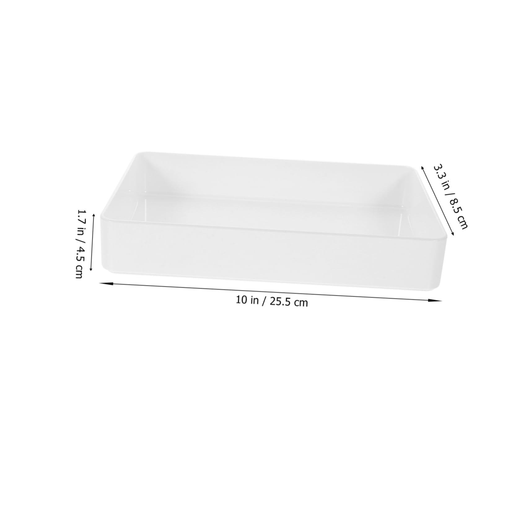 Caja de Almacenamiento para Cajones de Escritorio, 3 Piezas Pet Blanco | Diseño Simple de Esquinas Redondeadas, Fácil de Limpiar, Uso Versátil, para Cocina y Oficina