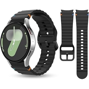 Pulseira de Silicone Compatível com Samsung Galaxy Watch 7, Compatível com Galaxy WATCH 7,6,5,4,FE (PRETO)
