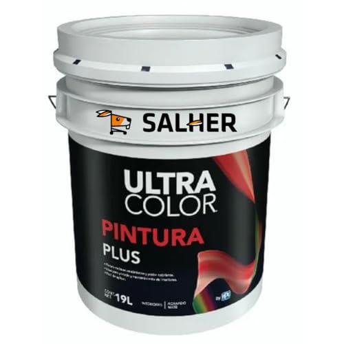 ULTRACOLOR 19A0238256 | Pintura Vinílica Plus, Color Blanco, Acabado Mate, para Interiores, 19 Litros