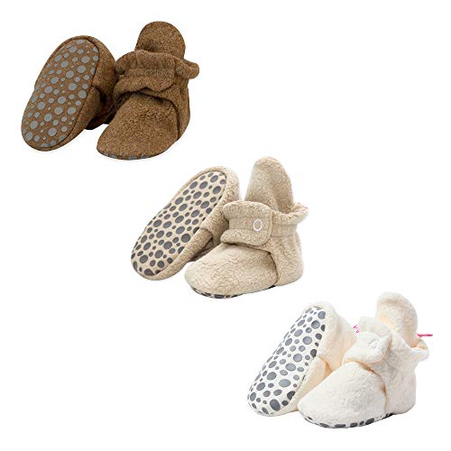 Image of Zutano Unisex Fleece Baby Booties with Organic Cotton Lining, Newborn Essentials