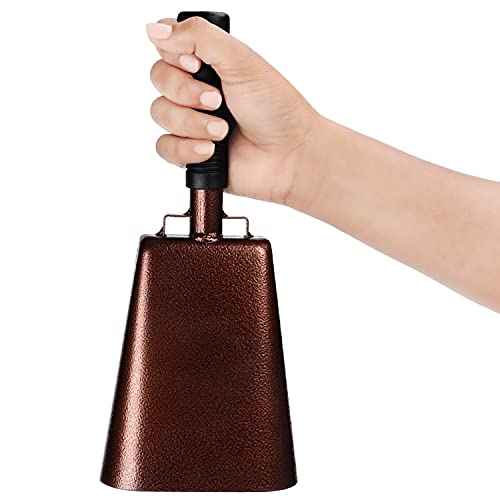 Belle Vous Stahl Metall Kuhglocke mit Griff – 27,5cm Kuhglocke Schlagzeug Laute Glöckchen Instrumente – Kuh Glocken Musikalische Glocke mit Griff für Lärm, Sport Events, Fußball Spiele