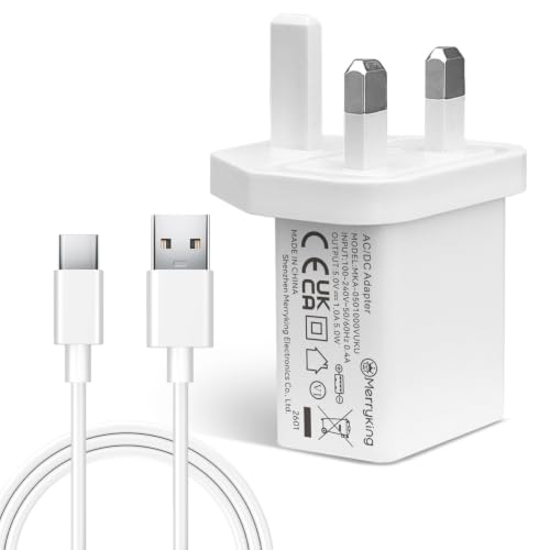 Image of DC 5V 1A 5W USB Wall Charger with 5M/16.4ft USB C Cable, AC Adapter for Type-C Enabled Home Security Cameras, Power Charging & Power Supply for More USB-C Devices-White
