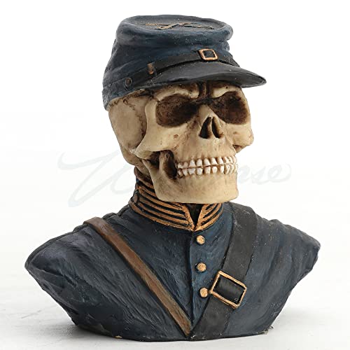Veronese Design 2 1/8 Inch Civil War Skeleton Union Army Soldier Resin Half Bust