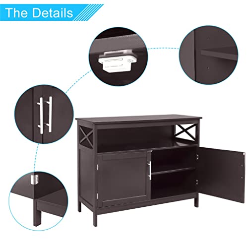 Viby Kitchen Sideboard Antique Stackable Storage Cabinet Wooden Cupboard Server Buffet Console Table For Home Living Room #TOP4