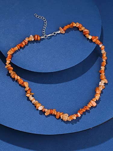 Image of Yellow Chimes Necklace for Women and Girls Fashion Choker Necklace for Women Carnelian Stone Pearl Choker Necklace for Girls | Birthday Gift for Girls and women