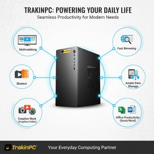 Image of TrakinPC Assembled Desktop CPU with Core i3-2170 2nd Gen 3.10Ghz II HDMI VGA Ports II NVMeM.2 Slot II HD Graphics 2000 II USB 2.0 II WiFi II Win 10 Pro II MS Office, Black (8, GB, 500, GB)