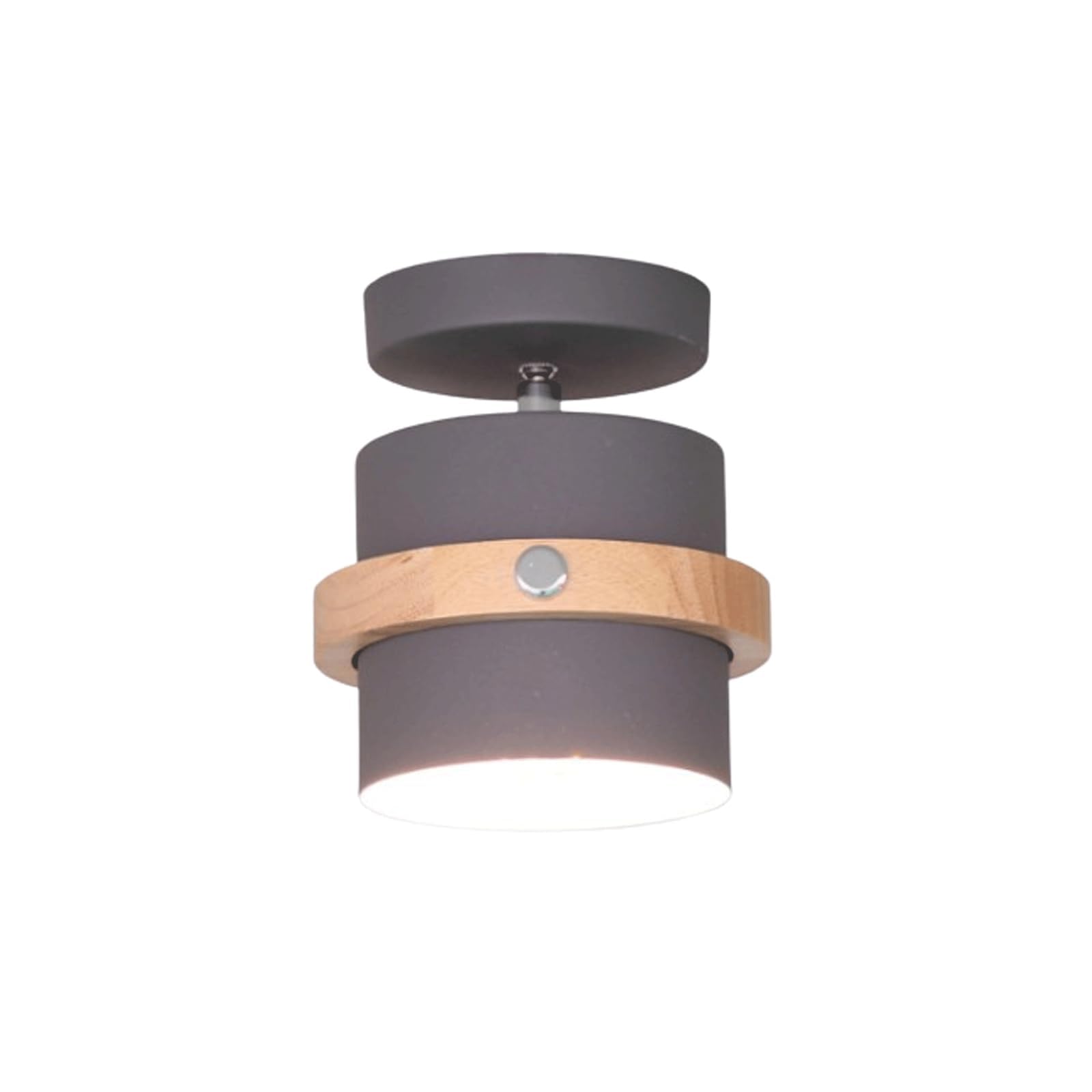 PLQWUJD Exquisite Chandelier Rotating Ceiling Light Fixture Cylinder Semi Flush Mount Lighting 3000k Ceiling Lamp LED Close to Ceiling Light Porch Chandelier(Gray)