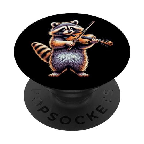 Cute Raccoon Playing Violin Raccoons Musician Music PopSockets Swappable PopGrip