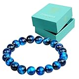 Conscious Items Hawk’s Focus Spiritual Bracelet, Royal Blue Tiger's Eye Bracelet for Clarity, Focus & Confidence, Genuine Crystal Bracelets for Empaths & Creatives