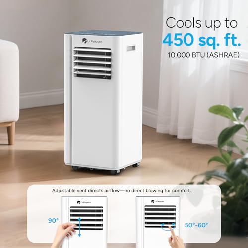 Image of DR.PREPARE 10,000 BTU Portable Air Conditioner with WiFi, 4-in-1 Portable AC Unit, Remote Control, Fast Cooling, 24H Timers with Fan & Dehumidifier, Window kit, Cools Up to 450 sq. ft for Rooms