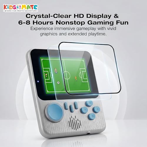 Image of Kidsmate Handheld Gaming Console Video Game for Kids with 666 Built-in Retro Games | Rechargeable Battery, Compact Design with TV Connectivity for Big Screen Play | Ideal for Fun & Learning (Grey)