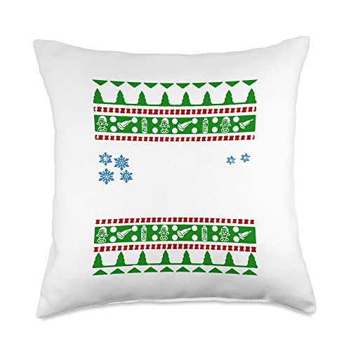 Tool and Dye Designs Ultrasound Sonographer Ugly Christmas Holiday Throw Pillow, 18x18, Multicolor