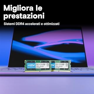Crucial RAM DDR4 32GB Kit (2x16GB) 3200MHz SODIMM CL22, Memoria per PC Laptop/Notebook, Mini PC (o 2933MHz / 2666MHz)- CT2K16G4SFRA32A